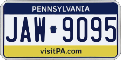 PA license plate JAW9095