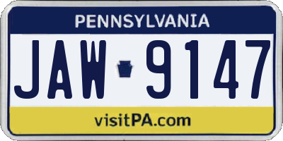 PA license plate JAW9147