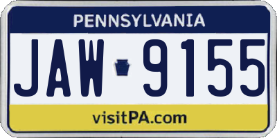 PA license plate JAW9155