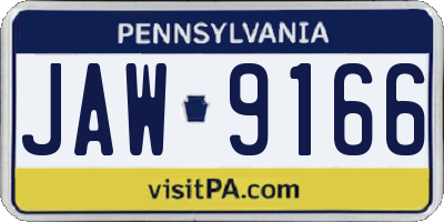 PA license plate JAW9166