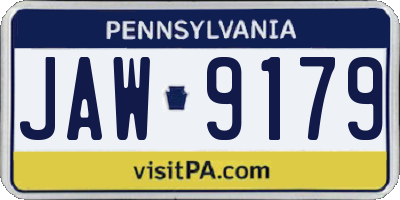 PA license plate JAW9179