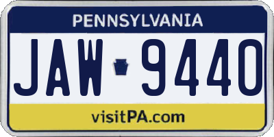 PA license plate JAW9440