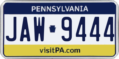 PA license plate JAW9444