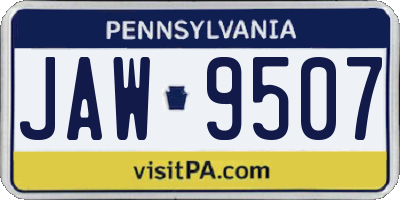 PA license plate JAW9507