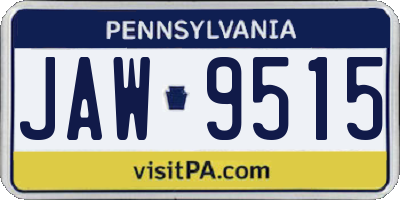 PA license plate JAW9515