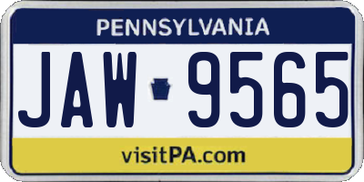 PA license plate JAW9565