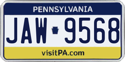 PA license plate JAW9568