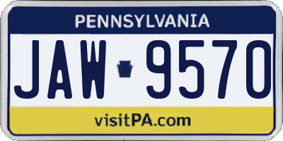 PA license plate JAW9570