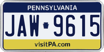 PA license plate JAW9615