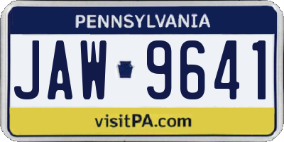 PA license plate JAW9641