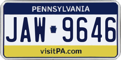 PA license plate JAW9646