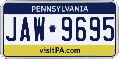 PA license plate JAW9695