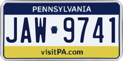 PA license plate JAW9741