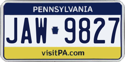 PA license plate JAW9827