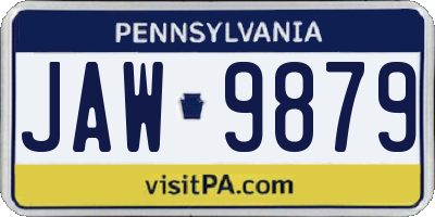 PA license plate JAW9879