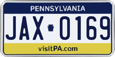 PA license plate JAX0169