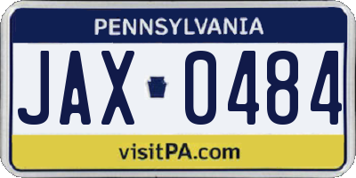 PA license plate JAX0484