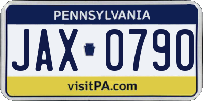 PA license plate JAX0790