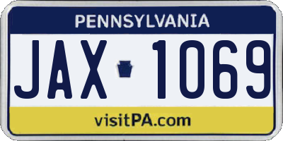 PA license plate JAX1069