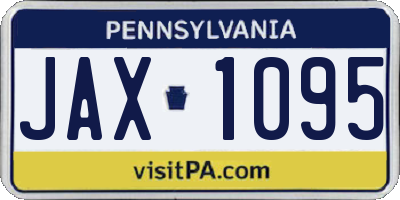 PA license plate JAX1095