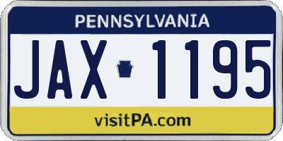 PA license plate JAX1195
