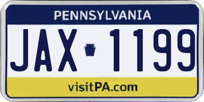 PA license plate JAX1199