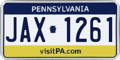 PA license plate JAX1261