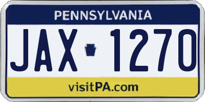PA license plate JAX1270