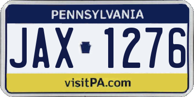 PA license plate JAX1276