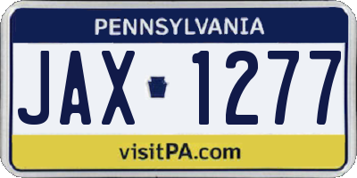 PA license plate JAX1277