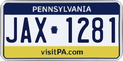 PA license plate JAX1281