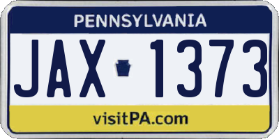 PA license plate JAX1373