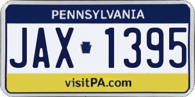 PA license plate JAX1395