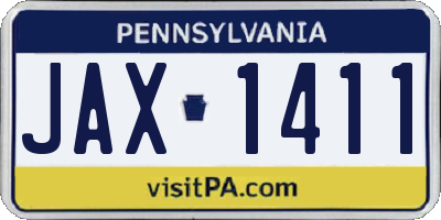 PA license plate JAX1411