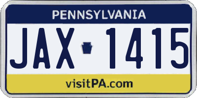 PA license plate JAX1415