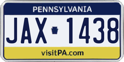 PA license plate JAX1438