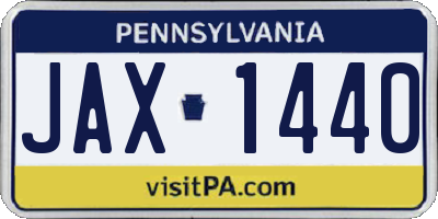 PA license plate JAX1440