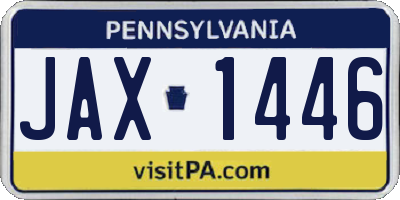 PA license plate JAX1446