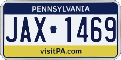 PA license plate JAX1469