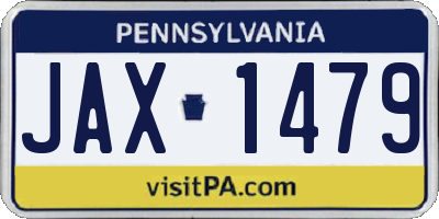 PA license plate JAX1479