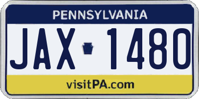 PA license plate JAX1480