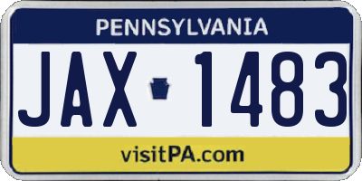 PA license plate JAX1483