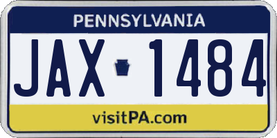 PA license plate JAX1484