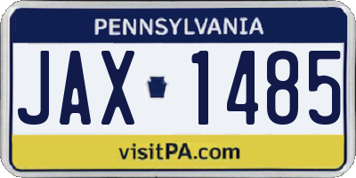 PA license plate JAX1485