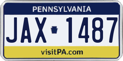 PA license plate JAX1487