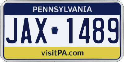 PA license plate JAX1489
