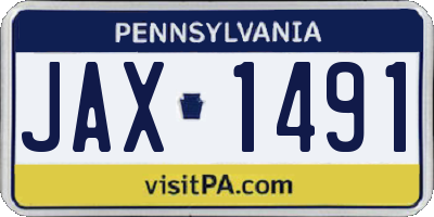 PA license plate JAX1491