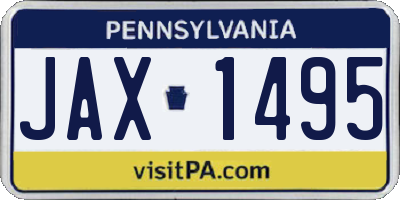 PA license plate JAX1495