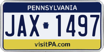 PA license plate JAX1497