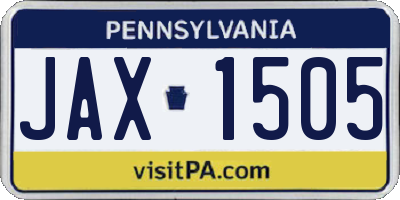 PA license plate JAX1505